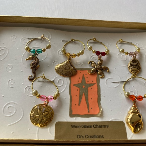 Seaside Wine Glass Charms - Picture 3 of 4